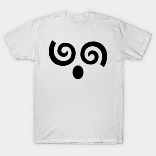 Spiral Dizzy Face - Black T-Shirt